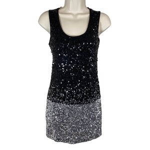 belldini - blck/silver sequin mini dress - Size Medium
